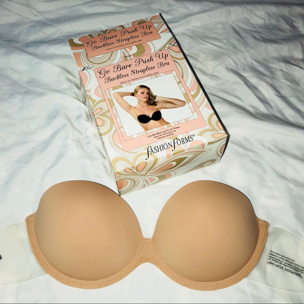 Push-up backless strapless bra